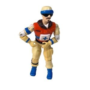 Lanard The Corps Vintage 3.75 Action Figure Medic Rescue Orange Vest Tan Blue